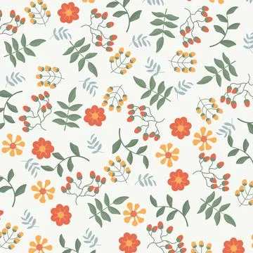 Abstract hand draw floral pattern background. Vector. Stock Illustration