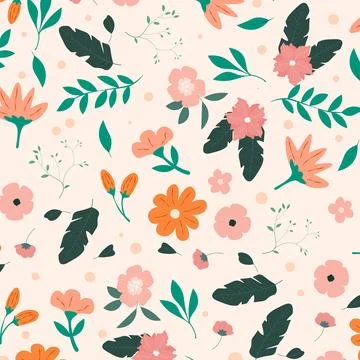 Abstract hand draw floral pattern background. Vector. Stock Illustration
