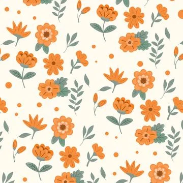 Abstract hand draw floral pattern background. Vector. Stock Illustration