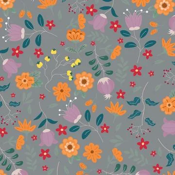 Abstract hand draw floral pattern background. Vector. Stock Illustration