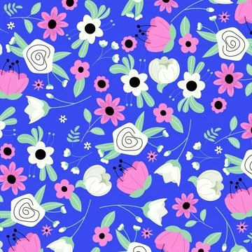 Abstract hand draw floral pattern background. Vector. Stock Illustration