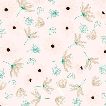 Abstract hand draw floral pattern background. Vector. Stock Illustration