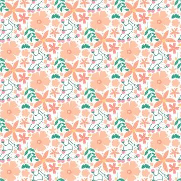 Abstract hand draw floral pattern background. Vector. Stock Illustration