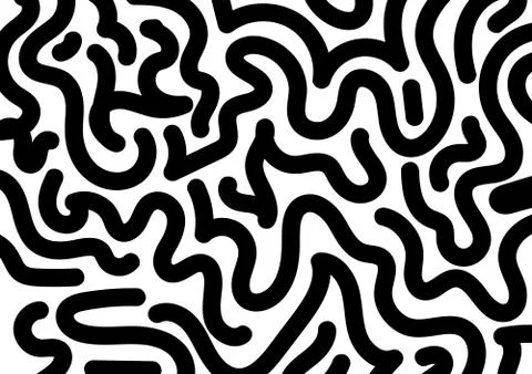 Abstract hand draw wavy, wave doodle line pattern on white background. Stock Illustration