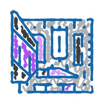 Abstract hand drawing with architectural concept lines Ilustración de archivo