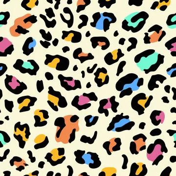 Abstract Hand Drawing Leopard skin. Seamless pattern Stock Illustration