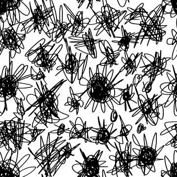 Abstract hand drawing pattern black and white Stock Illustration