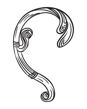 Abstract hand drawing scroll design element vector illustration Stock Illustration
