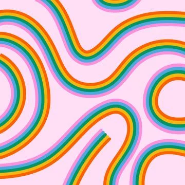 Abstract hand drawn background with iris colored stripes. Trendy rainbow Illustrazione stock