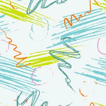 Abstract hand-drawn background with marker strokes and doodles. Stock Illustration