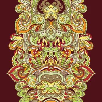 Abstract hand-drawn border pattern. seamless Illustrazione stock
