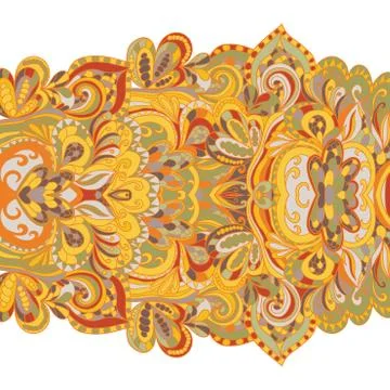 Abstract hand-drawn border pattern. seamless Illustrazione stock