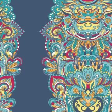 Abstract hand-drawn border pattern. seamless Stock Illustration