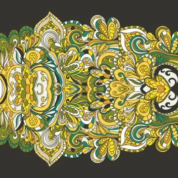 Abstract hand-drawn border pattern. seamless 스톡 일러스트