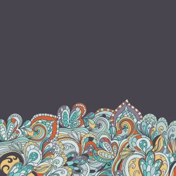 Abstract hand-drawn border pattern. seamless Stock Illustration