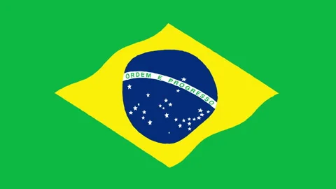 Abstract Hand-drawn Brazil Flag Wavy Motion Background Stock Footage 203998935