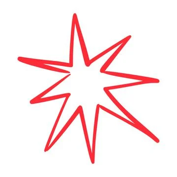 Abstract hand-drawn brush shapes with cute cartoon stars and playful scribble Stock Illustration