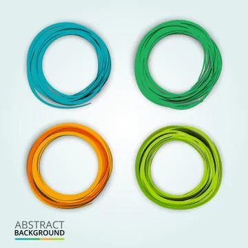 Abstract hand drawn bubbles set Stock Illustration