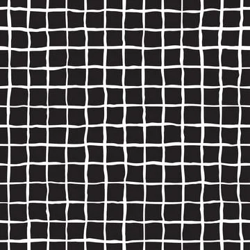 Abstract hand drawn check textures made with gouache. Black grunge checkers 스톡 일러스트