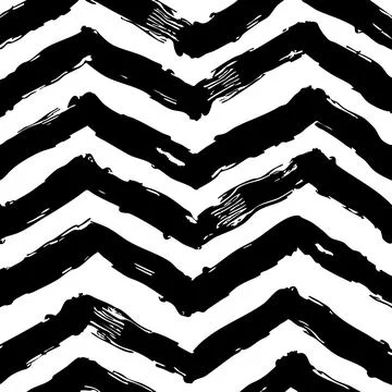 Abstract Hand Drawn Chevron Pattern Seamless Vector Background Design Element Illustrazione stock