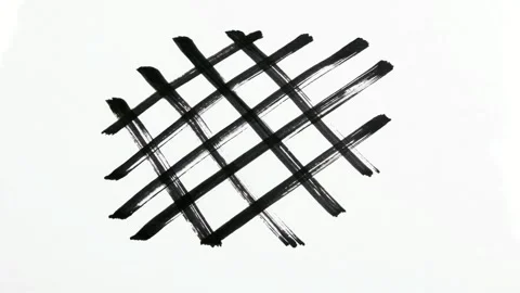 Abstract hand drawn crosshatch lines on white background, stop motion anima.. Stock Footage 342045976