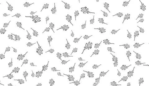 Abstract hand drawn doodles seamless pattern on white background for creative Stock Illustration