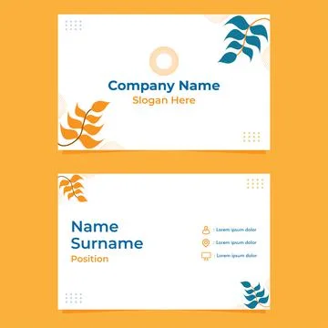 Abstract hand drawn double sided business card template  Stock Illustration