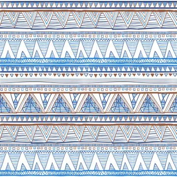 Abstract hand-drawn ethnic pattern, tribal background. Vector pattern. vect.. Stock Illustration