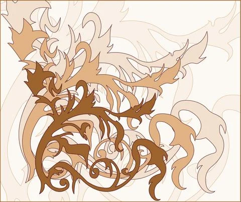 Abstract hand drawn floral pattern with lily flowers. Vector illustration Stock Illustration