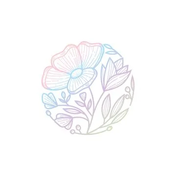 Abstract hand drawn floral vector illustration Stock Illustration