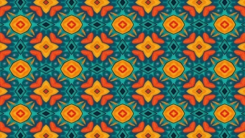 Abstract hand drawn geometric pattern with symmetrical shapes and colorful .. Stock Footage 320555178