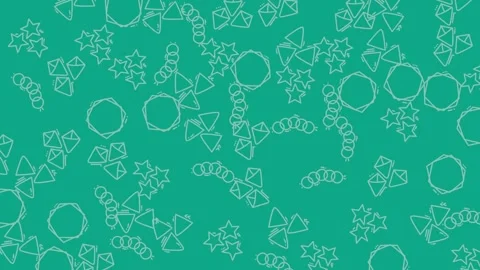 Abstract Hand Drawn Geometric Pattern on Teal Background 2025 Design Stock Footage 344909229