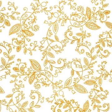 Abstract hand drawn gold pattern Stock Illustration