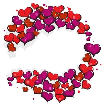 Abstract hand drawn hearts Stock Illustration