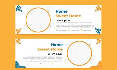Abstract hand drawn horizontal banner template Stock Illustration