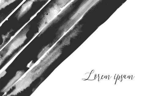 Abstract hand drawn ink texture. Black ink wash painting on white background. Illustrazione stock