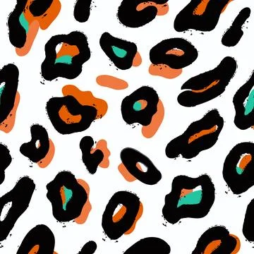 Abstract Hand Drawn Leopard skin. Seamless pattern Illustrazione stock