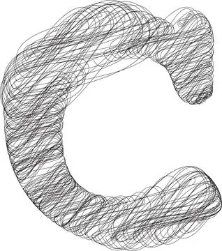 Abstract hand drawn Letter C Stock Illustration