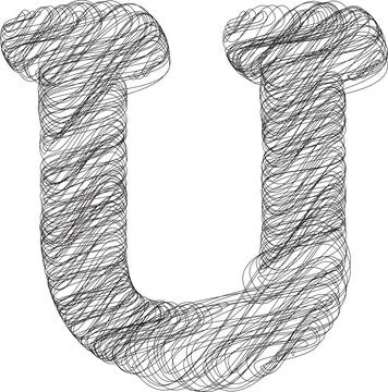 Abstract hand drawn Letter U Stock Illustration