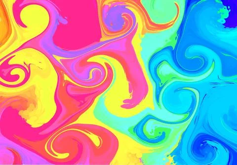 Abstract hand drawn neon gradient illustration background wallpaper Stock Illustration