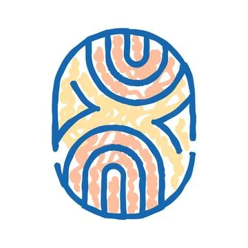Abstract hand drawn oval shape doodle design Stock Illustration