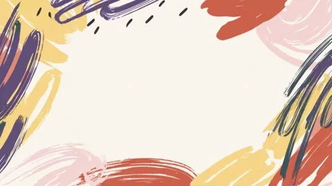 Abstract hand drawn paint brush border frame with copy space, stop motion a.. Stock Footage 342045154