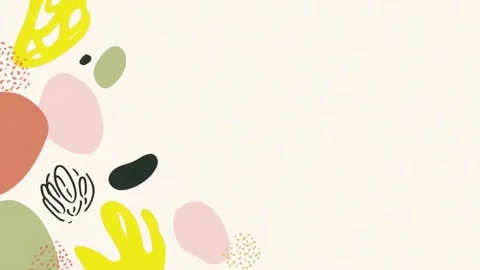 Abstract hand drawn pastel shapes on white background, decorative backgroun.. 库存影片 342043498
