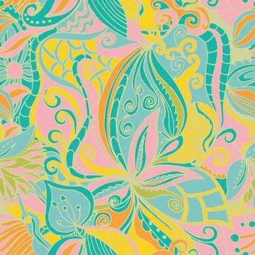 Abstract hand-drawn pattern. seamless doodle texture Stock Illustration