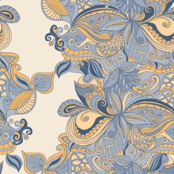 Abstract hand-drawn pattern. seamless doodle texture Stock Illustration