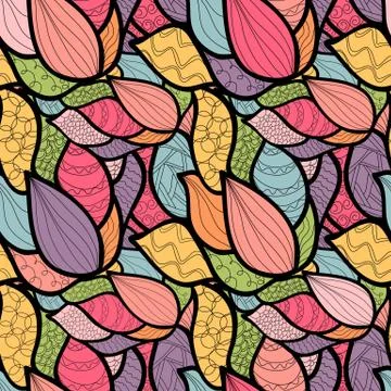 Abstract hand-drawn pattern with waves. Unique coloring book square page for  Illustrazione stock