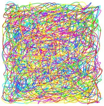 Abstract hand drawn scribble doodle colorful chaos pattern texture Stock Illustration