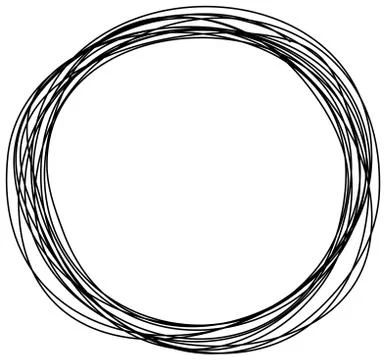 Abstract hand drawn scribble doodle circle Stock Illustration