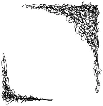 Abstract hand drawn scribble doodle corners Stock Illustration