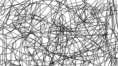 Abstract hand drawn Scribble doodle chaos pattern texture isolated on white.. Stock Illustration